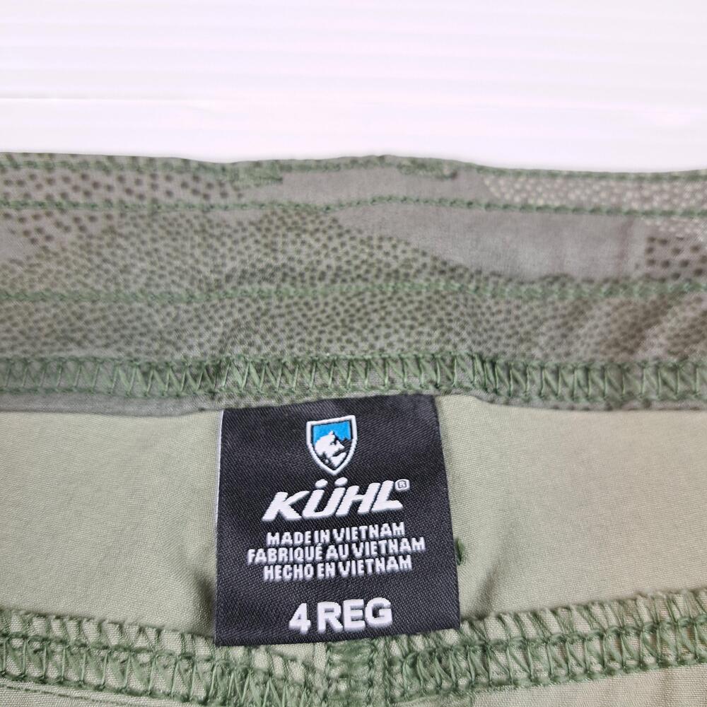 Kuhl Pants Womens 4 Green Camo Cargo Lightweight Hiking Outdoor Travel Trail - Picture 2 of 14